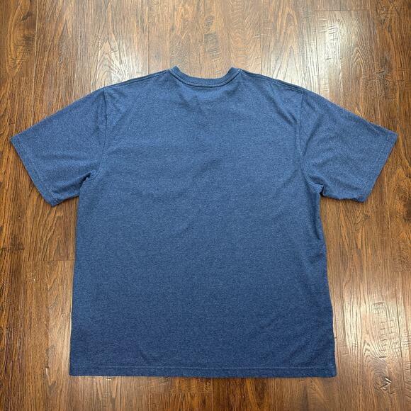 Carhartt Pocket T-Shirt Mens Blue K84 413 Short Sleeve Workwear Henley XL Top - Picture 5 of 8